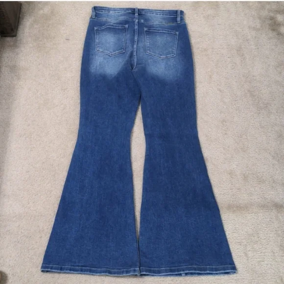 Sz 12 Long - Kancan Amayah Super High Rise Front Seam Super Flare Jeans sz 13/30 - Picture 3 of 5